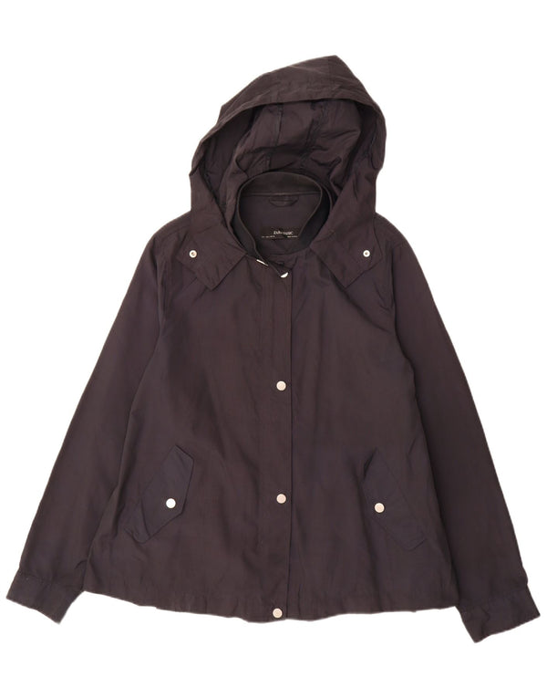 Zara Dame Hooded Utility Jacket UK 16 Large Black Polyester