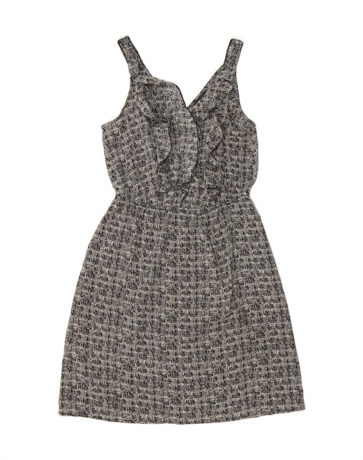 MOSSIMO Womens Sleeveless A-Line Dress UK 10 Small Navy Blue Patchwork Vintage Mossimo and Second-Hand Mossimo from Messina Hembry 