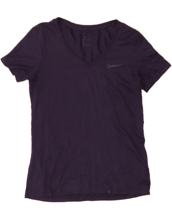 NIKE Womens Dri Fit T-Shirt Top UK 12 Medium Purple Polyester Vintage Nike and Second-Hand Nike from Messina Hembry 