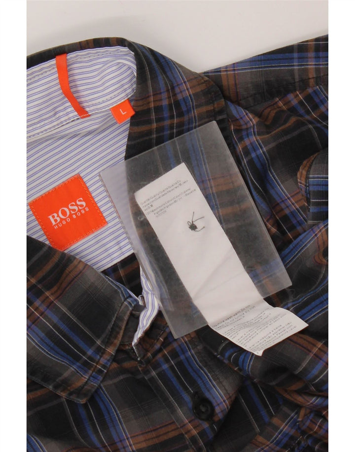 Hugo Boss Herreskjorte Stor sort ternet bomuld