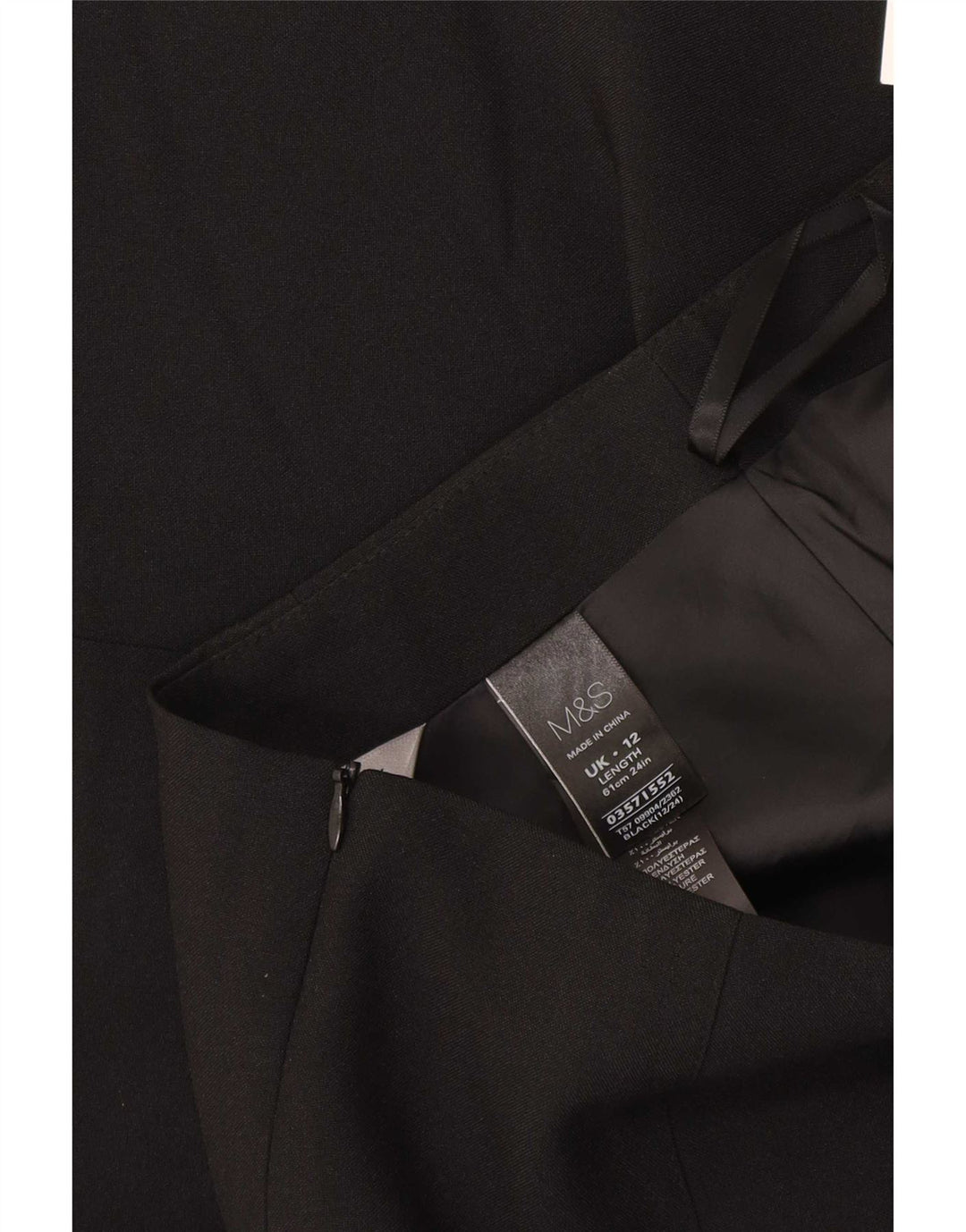 Marks & Spencer Pencil Nederdel til kvinder UK 12 Medium W32 Sort Polyester