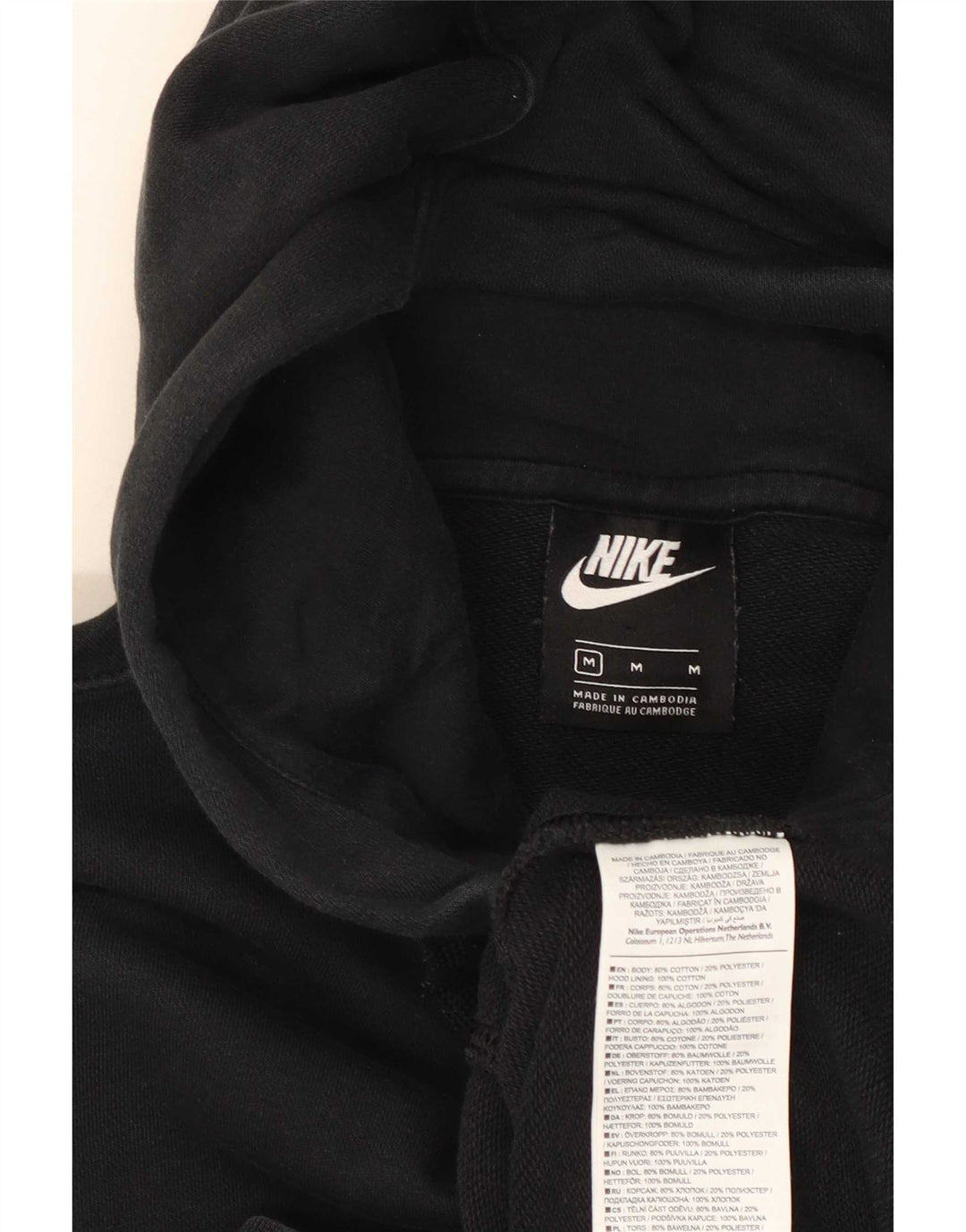 Nike hættetrøje med lynlås til mænd mellem sort bomuld