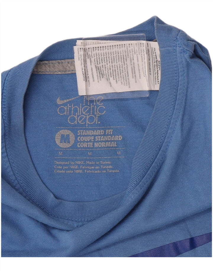 Nike Herre Standard Fit Grafisk T-shirt Top Medium Blå Bomuld