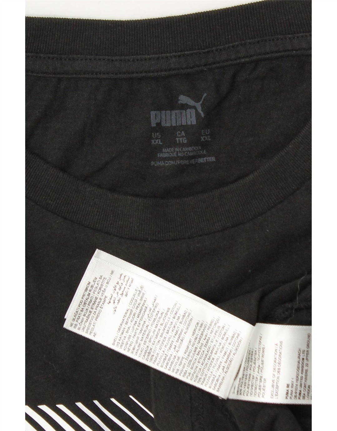 Puma Herre Grafisk T-Shirt Top 2XL Sort Bomuld