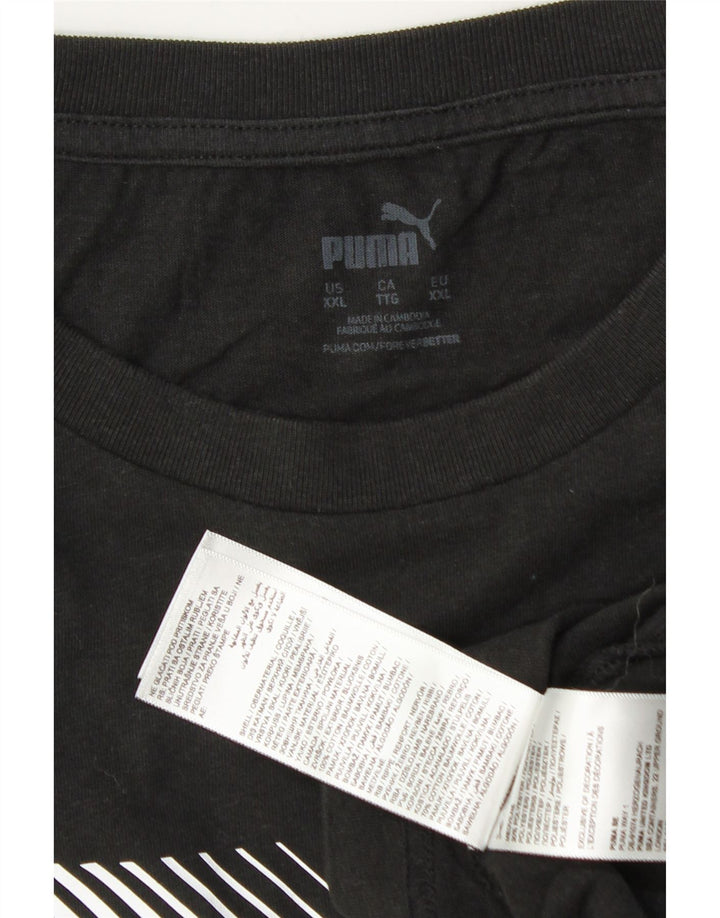 Puma Herre Grafisk T-Shirt Top 2XL Sort Bomuld