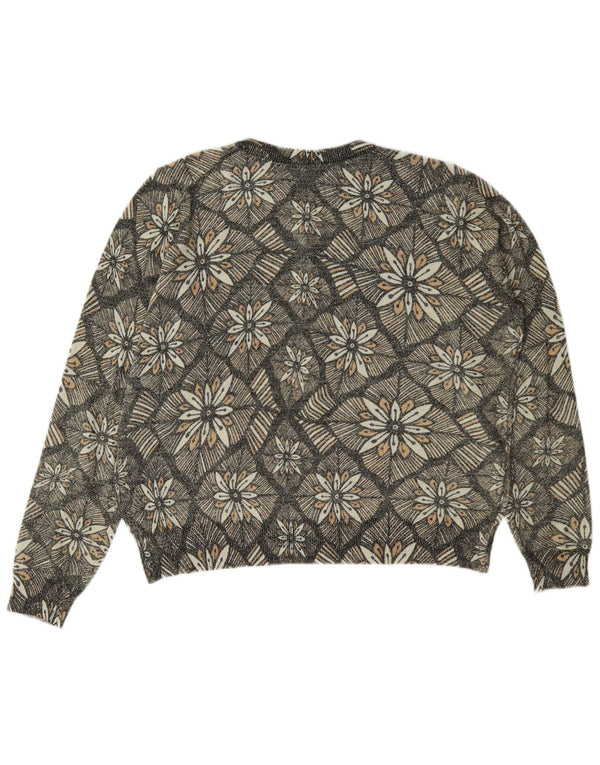Marks & Spencer Dame Cardigan Sweater UK 14 Medium Grey Floral Classic