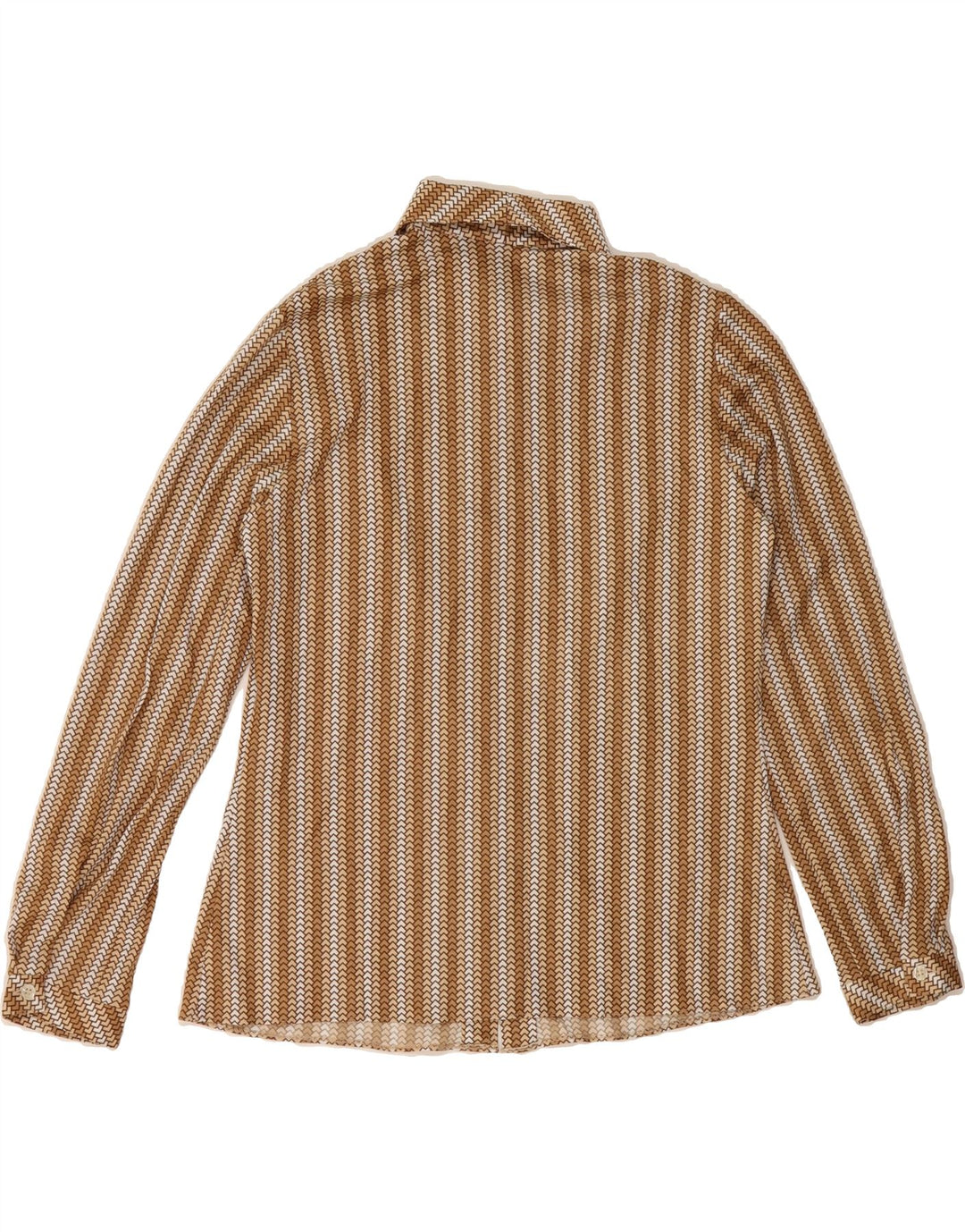 C&A Womens Shirt EU 46 XL Brown Geometric Polyester Vintage C&A and Second-Hand C&A from Messina Hembry 