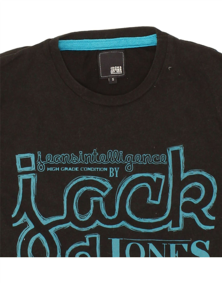JACK & JONES Mens Graphic T-Shirt Top Small Black Cotton Vintage Jack & Jones and Second-Hand Jack & Jones from Messina Hembry 