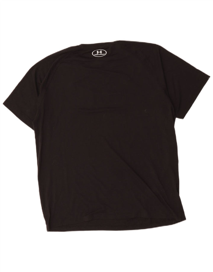 Under Armour Herre Heat Gear Grafisk T-Shirt Top Stor Sort Polyester