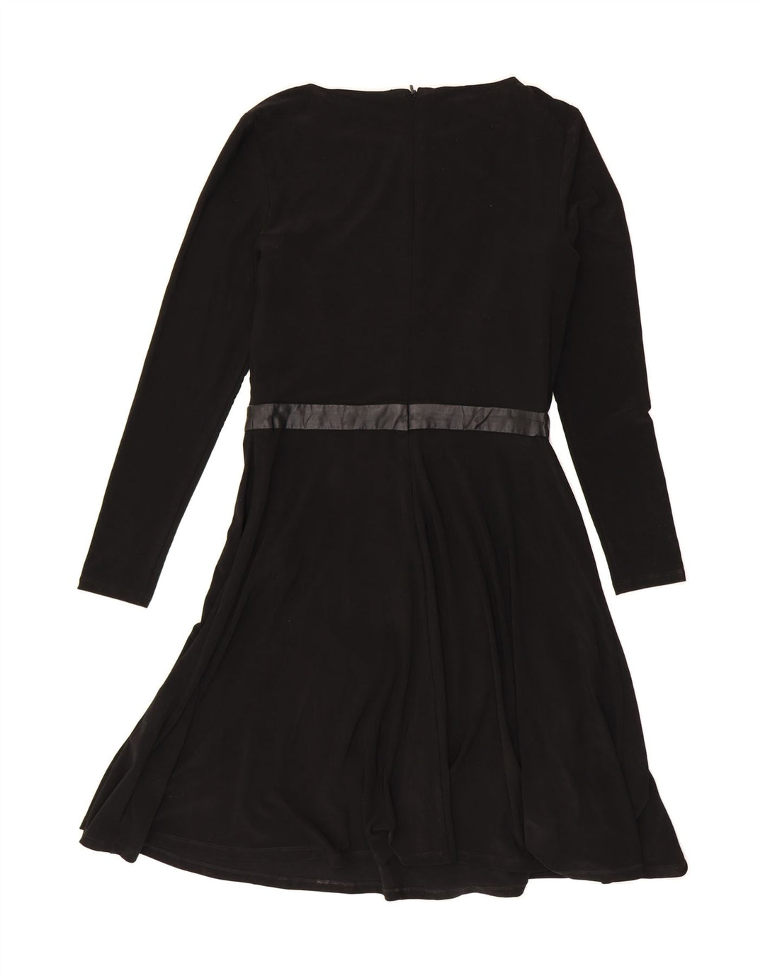RALPH LAUREN Womens Long Sleeve A-Line Dress US 6 Medium Black Polyester Vintage Ralph Lauren and Second-Hand Ralph Lauren from Messina Hembry 