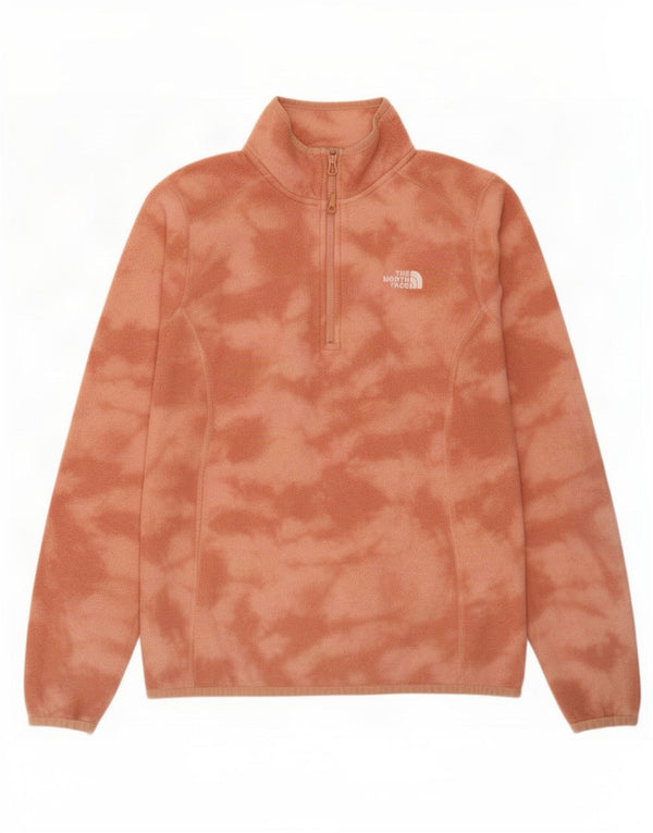 The North Face Dame Fleece Jumper med lynlås i UK 14 Medium Orange Tie Dye