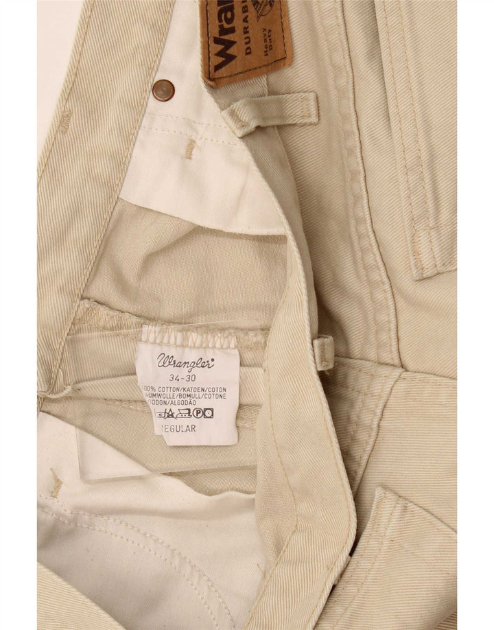 Wrangler Straight Jeans til mænd W34 L30 Beige Bomuld