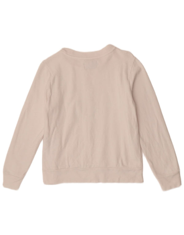 Calvin Klein Jeans Dame Grafisk Sweatshirt Jumper UK 10 Small White