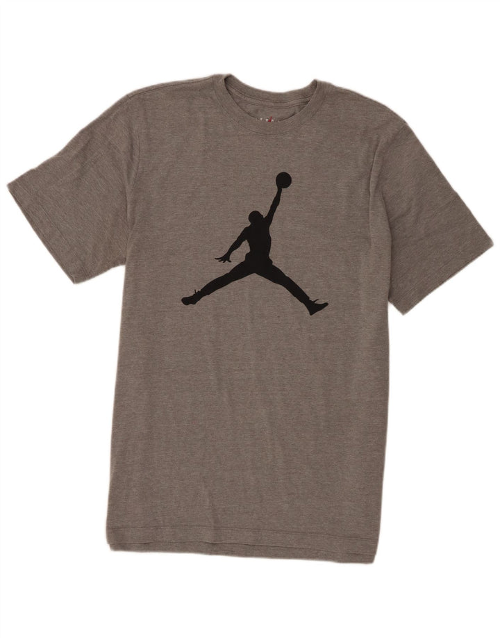 Jordan Herre Grafisk T-Shirt Top Stor Grå Bomuld