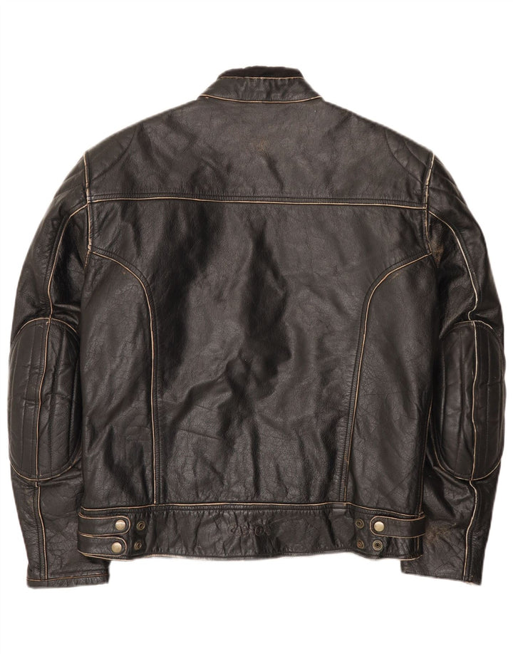 Vintage herre læder racerjakke EU 52 XL sort læder