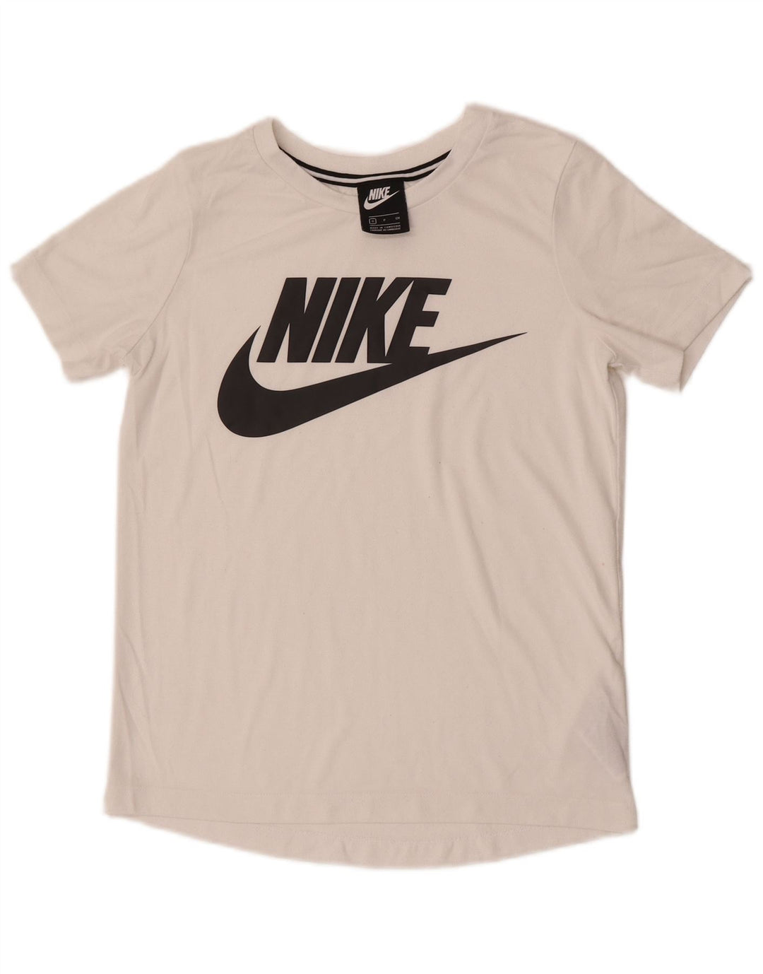 Nike Grafisk T-Shirt Top UK 10 Small White Polyester