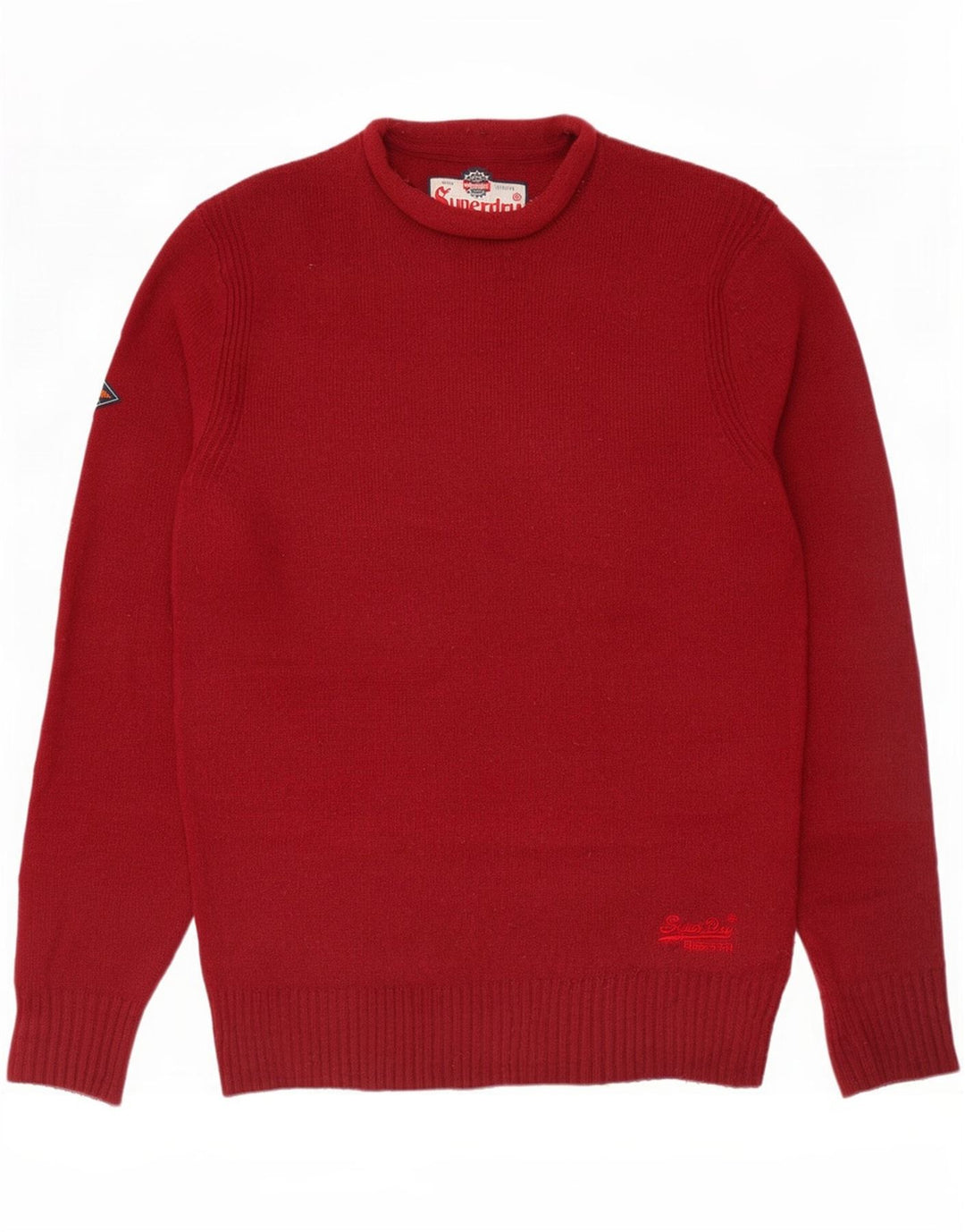 Superdry Sweater med rund hals til mænd Medium rød lammeuld