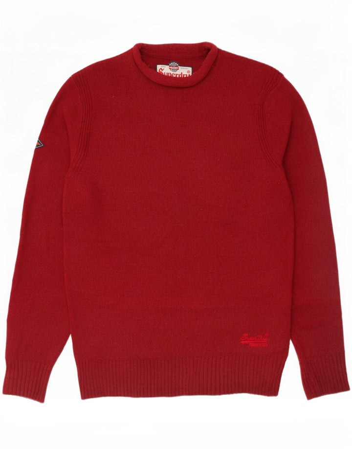 Superdry Sweater med rund hals til mænd Medium rød lammeuld