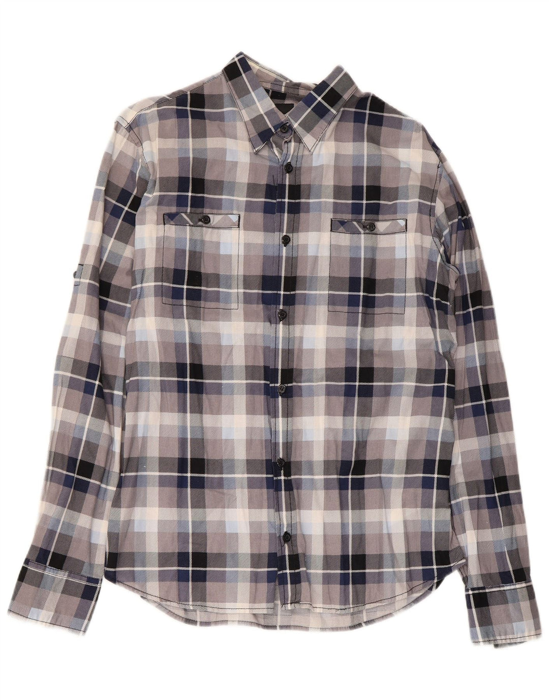 Fishbone Herre Slim Fit Flanell Shirt Medium Blue Ternet Bomuld