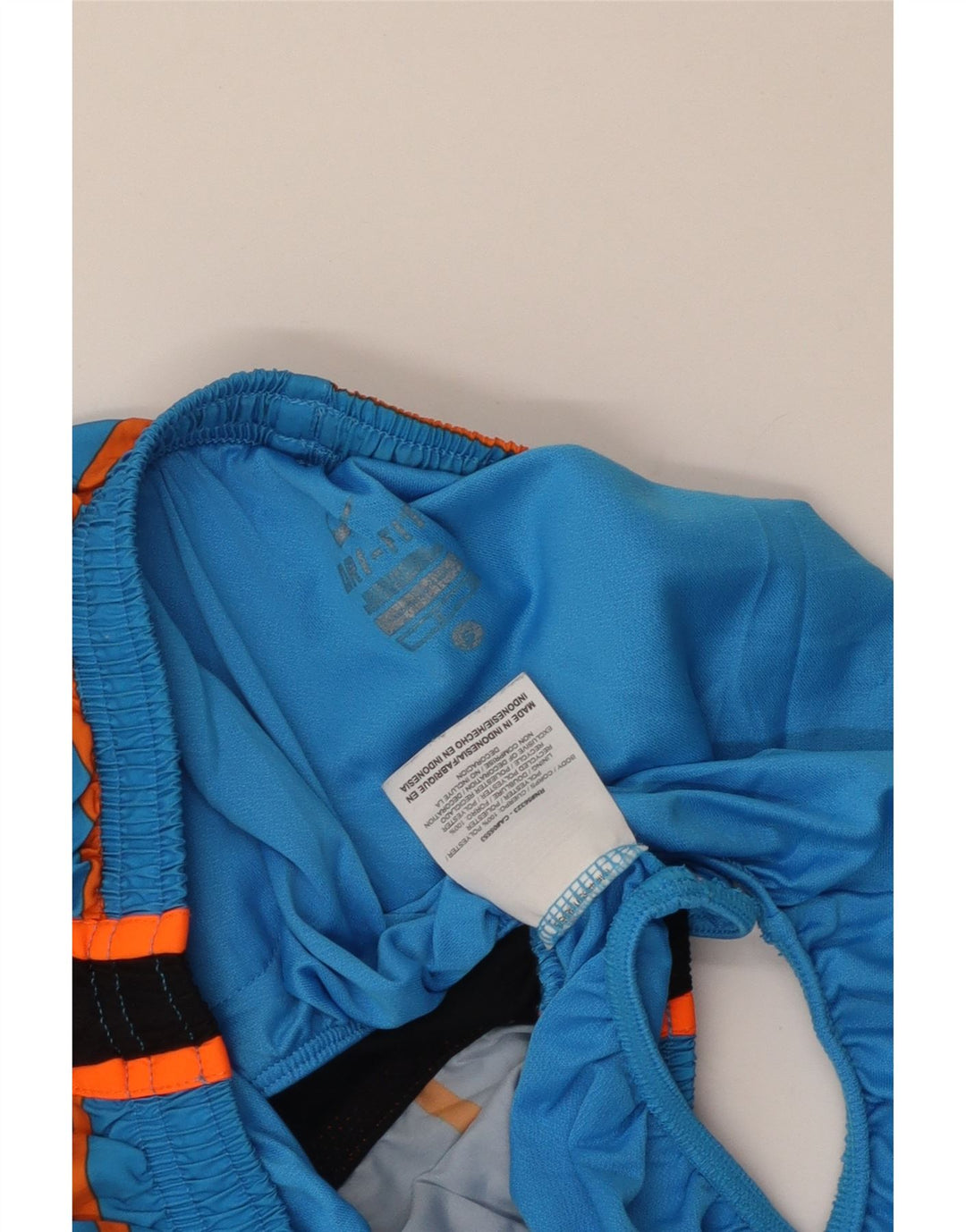 Nike Dame Dri Fit sportsshorts UK 10 Small Blue Colourblock Polyester