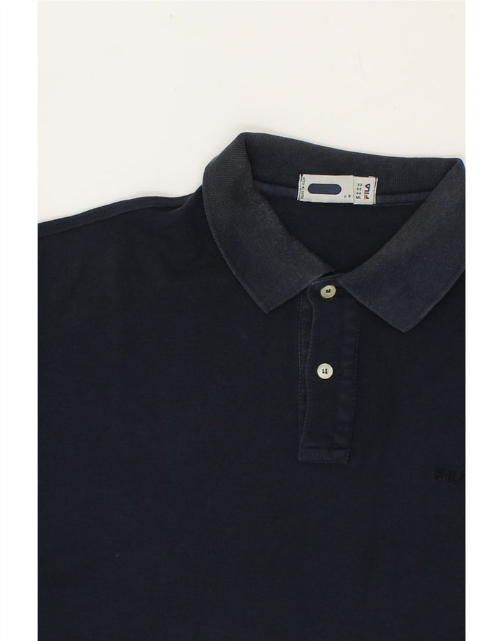FILA Mens Polo Shirt IT 52 Large Navy Blue Vintage Fila and Second-Hand Fila from Messina Hembry 