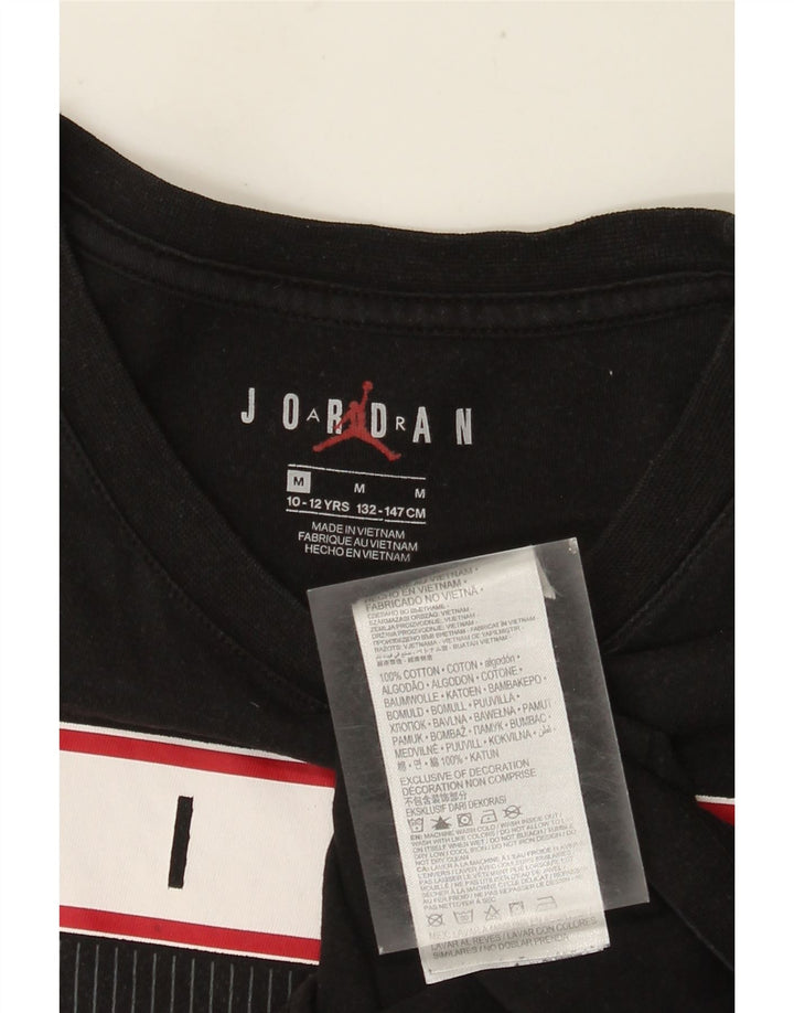 Jordan drenge grafisk t-shirt top 10-11 år medium sort bomuld