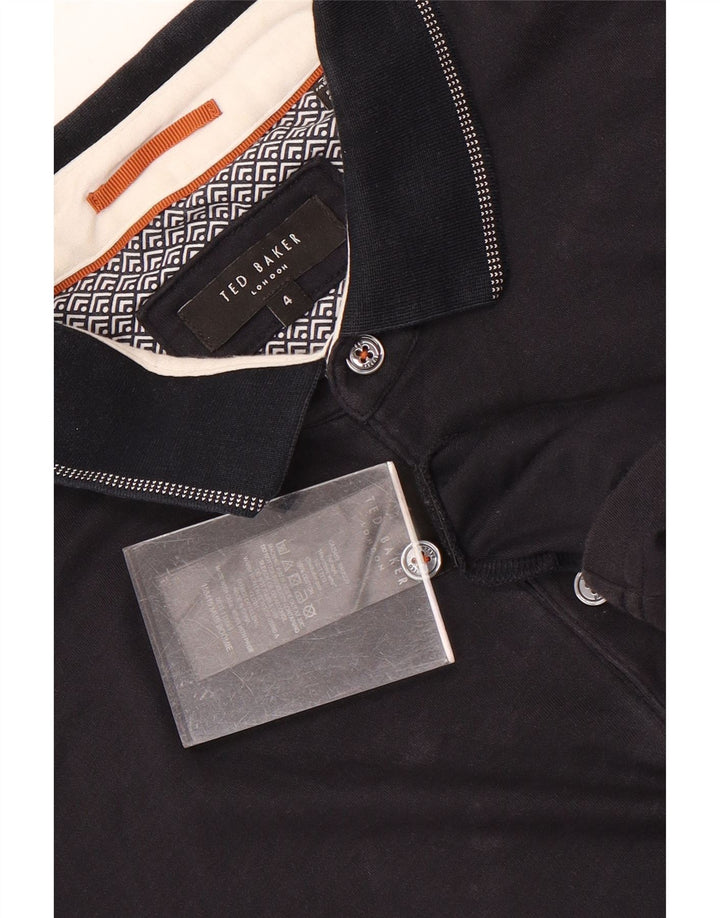 Ted Baker herre poloshirt str. 4 Large Navy Blue Cotton