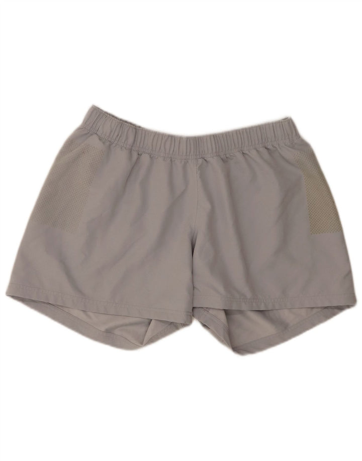 Nike Dame Dri Fit grafiske sportsshorts UK 16 Large Grå Polyester
