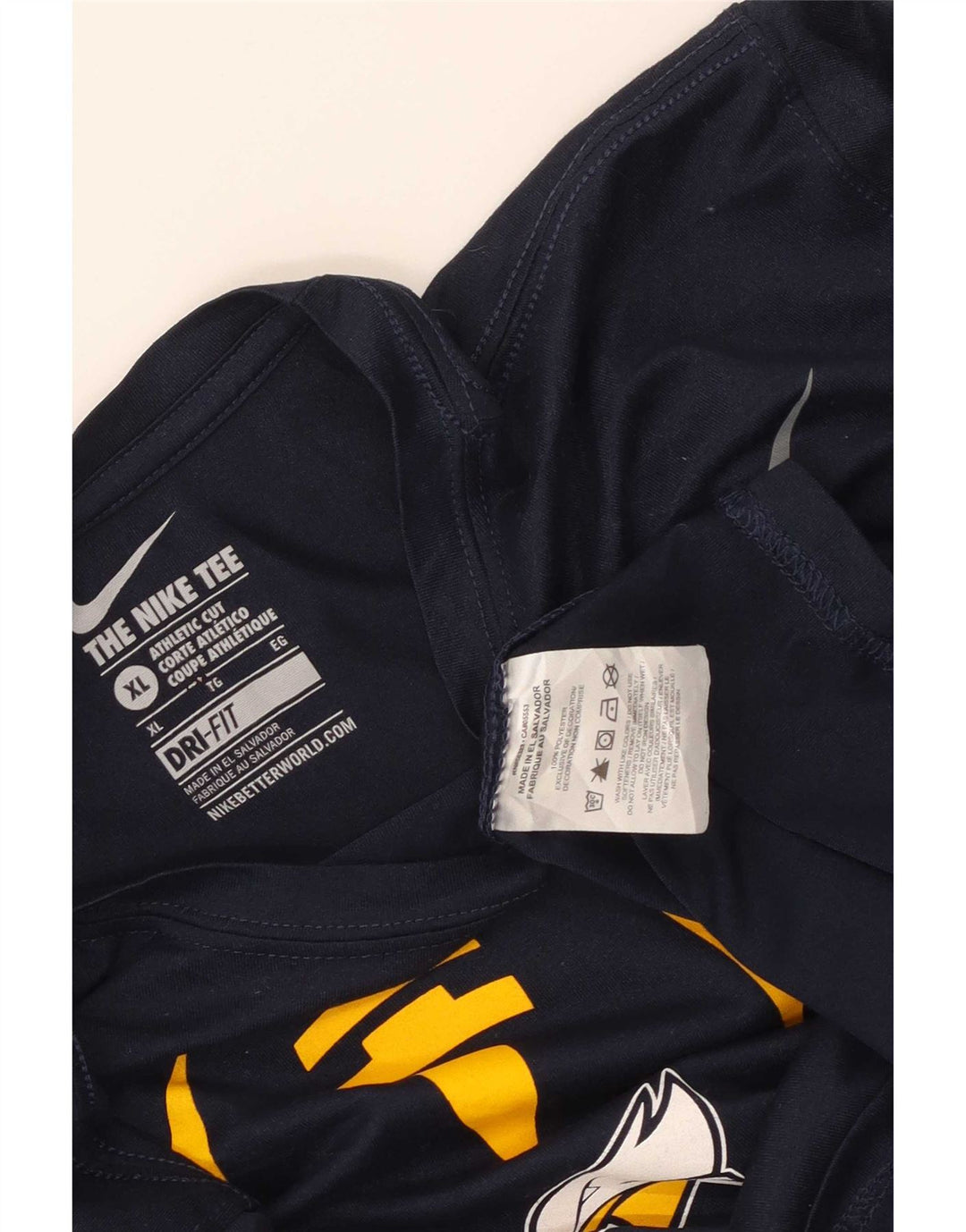 Nike Herre Dri Fit grafisk top langærmet XL marineblå polyester