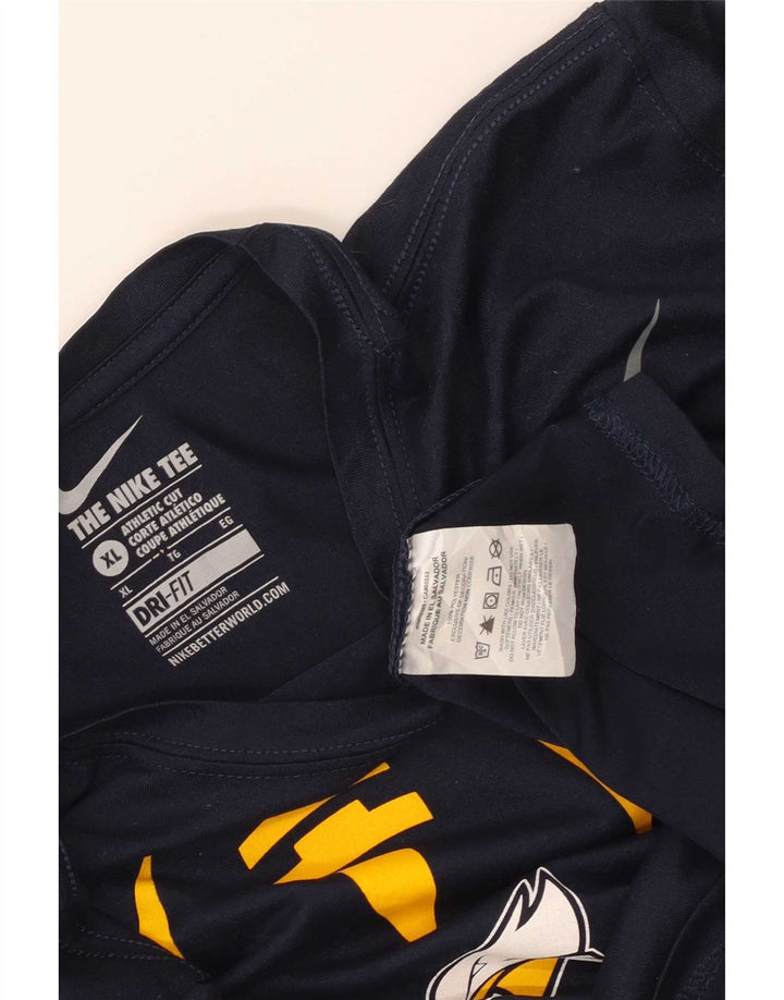 Nike Herre Dri Fit grafisk top langærmet XL marineblå polyester