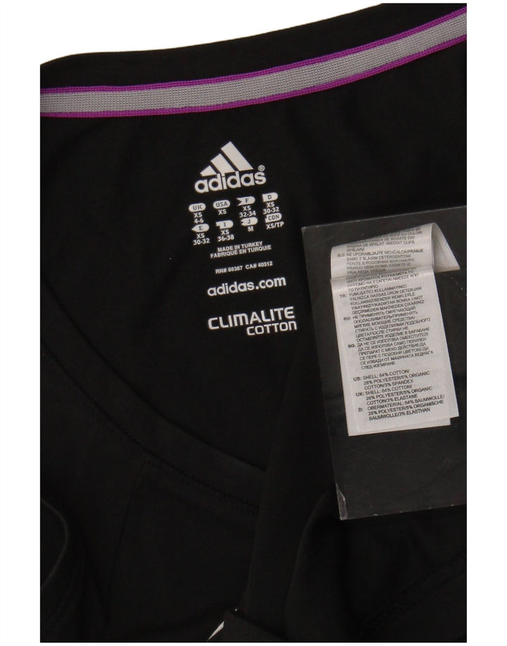 Adidas Dame Climalite Vest Top UK 4/6 XS Sort Bomuld