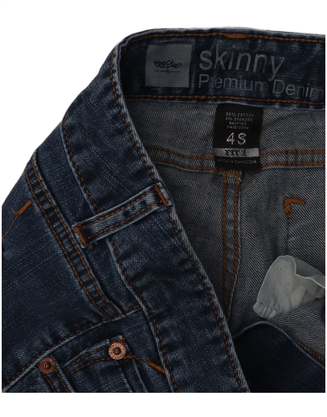 MOSSIMO Dame Skinny Jeans US 4 Small W29 L29 Blå Bomuld