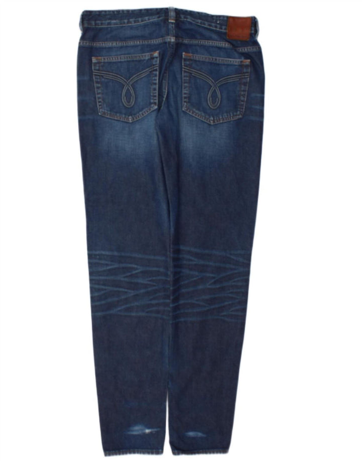 Calvin Klein Herre Distressed Regular Slim Jeans W32 L34 Blå Bomuld