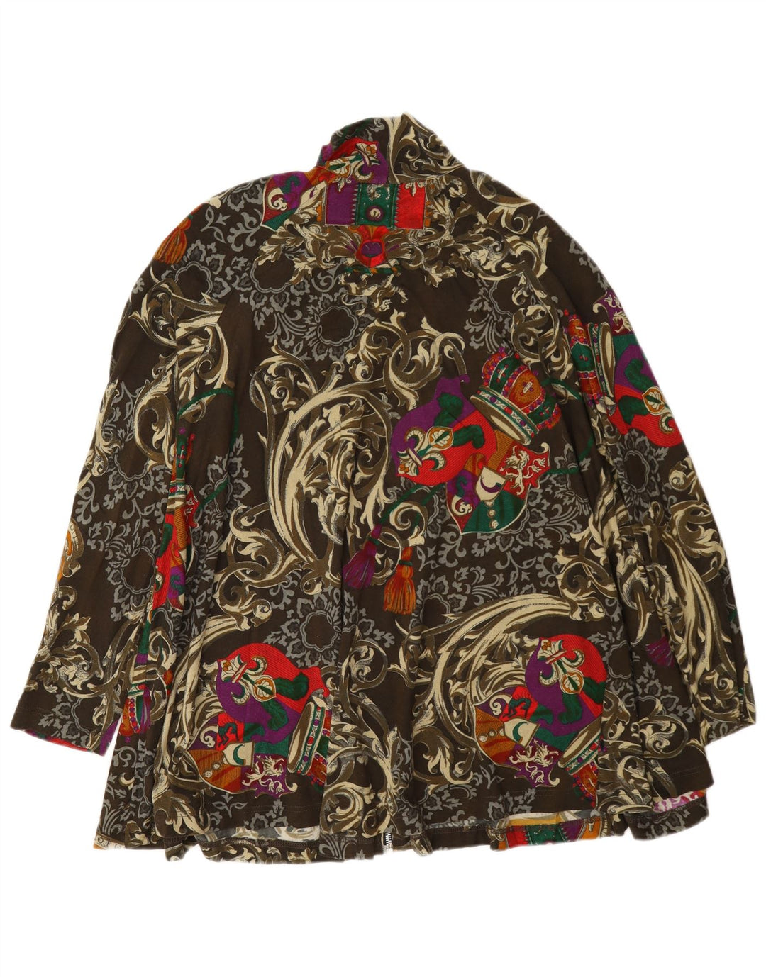 Vintage oversize overfrakke til kvinder UK 14 Medium Flerfarvet Paisley Bomuld