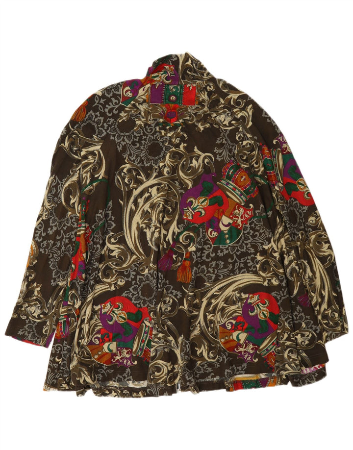 Vintage oversize overfrakke til kvinder UK 14 Medium Flerfarvet Paisley Bomuld