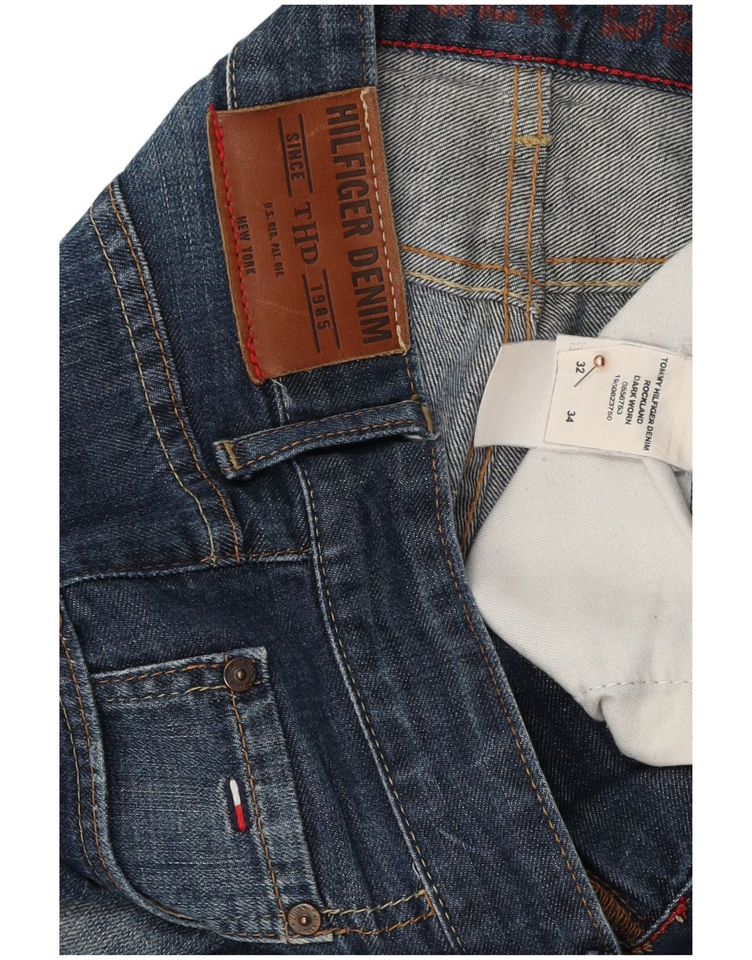 Tommy Hilfiger Straight Jeans til mænd W32 L34 Blå Bomuld