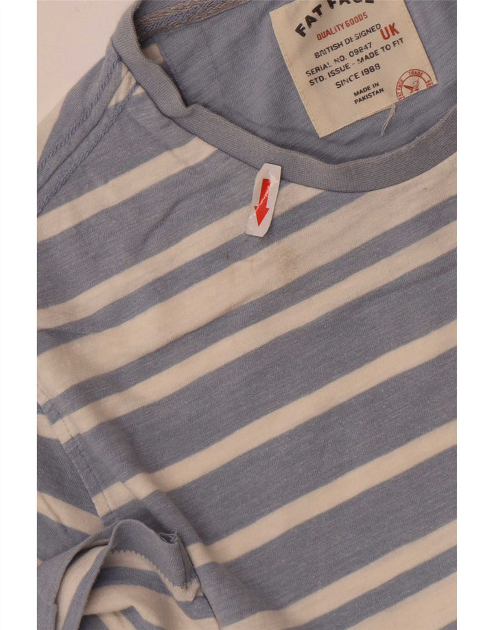 Fat Face Herre T-Shirt Top Medium Blå Stribet Bomuld