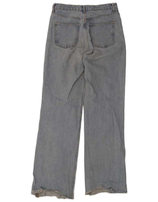 Zara Dame Jeans med brede ben EU 40 Medium W30 L32 Blå Bomuld
