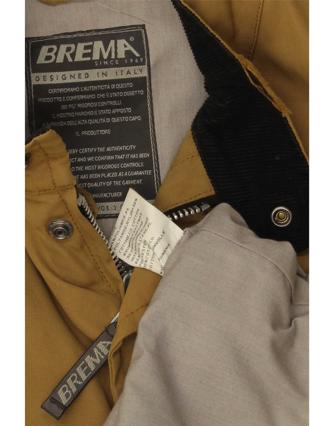 Brema Herre Utility Jacket IT 52 XL Khaki Polyamid