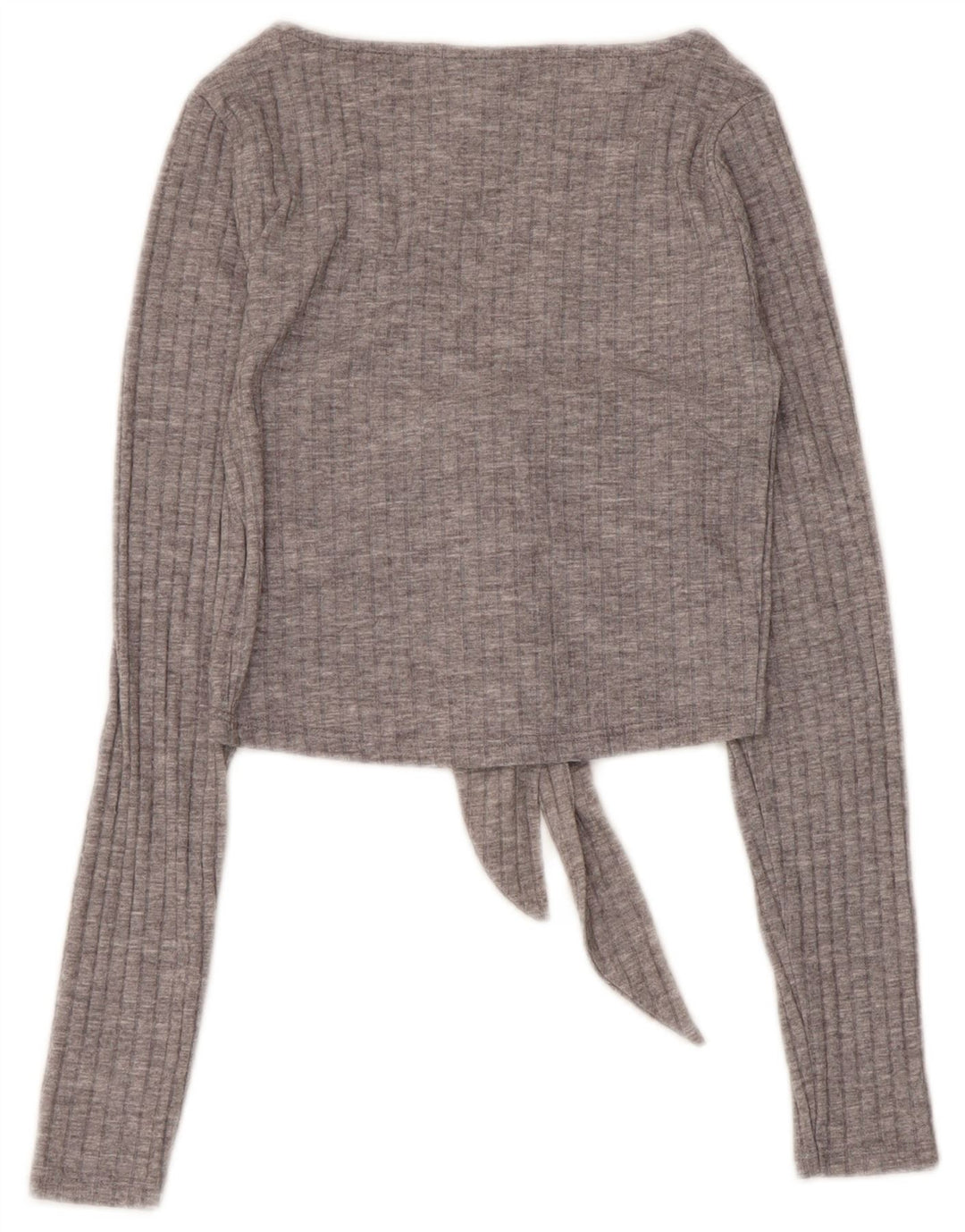 Topshop Dame Langærmet Crop Top UK 6 XS Grå Polyester