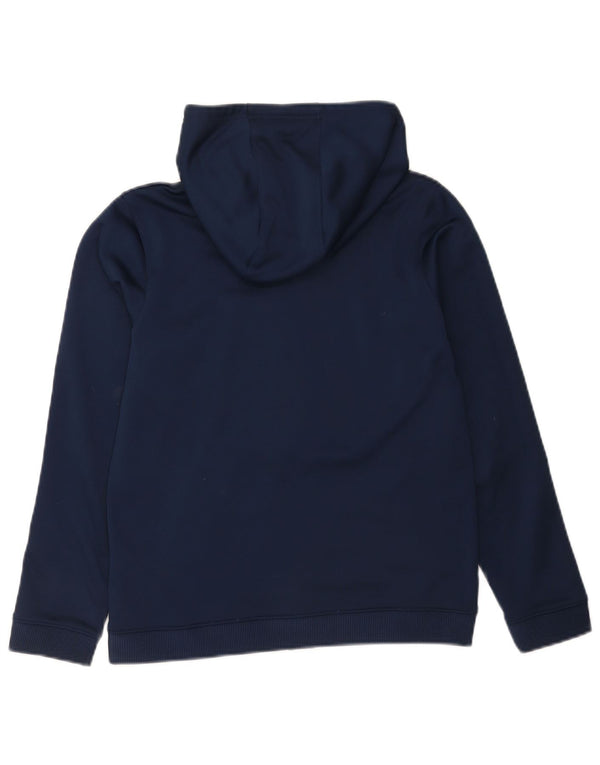 Under Armour Girls Zip Hoodie Sweater 11-12 Years Large Navy Blue Sports