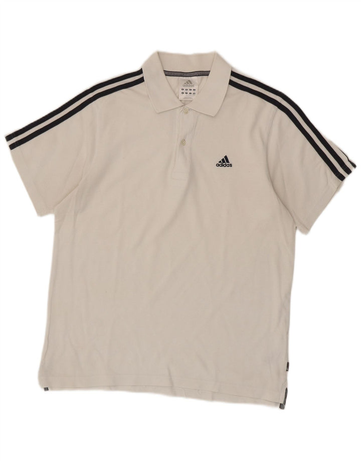 Adidas herre poloshirt Medium hvid bomuld