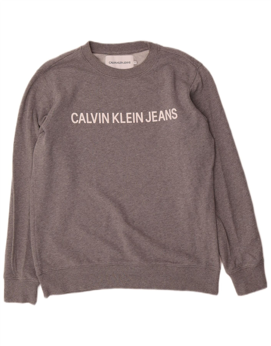 Calvin Klein Jeans Herre Grafisk Sweatshirt Jumper Medium Grå Flecked