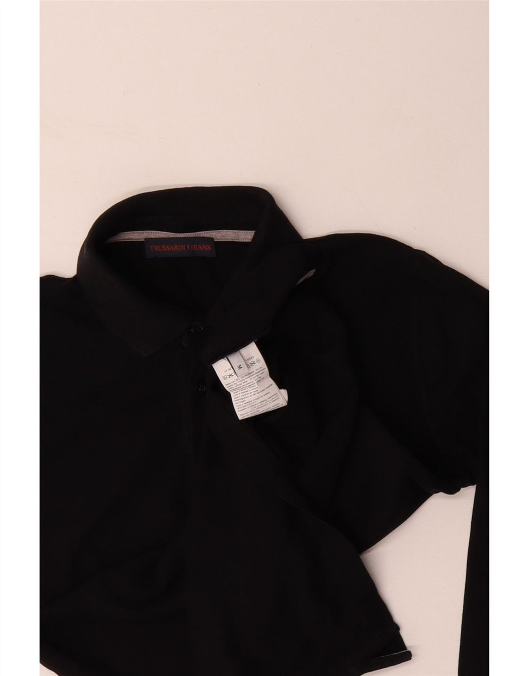 TRUSSARDI JEANS Langærmet herre poloshirt Medium sort bomuld