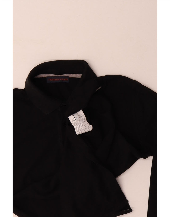 TRUSSARDI JEANS Langærmet herre poloshirt Medium sort bomuld