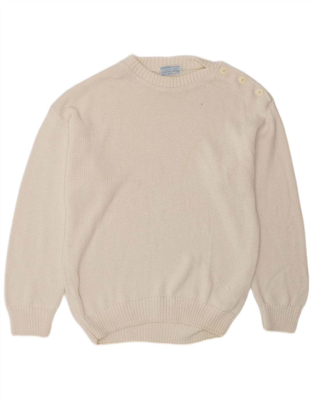 Carrera herre sweater med rund hals XL hvid bomuld