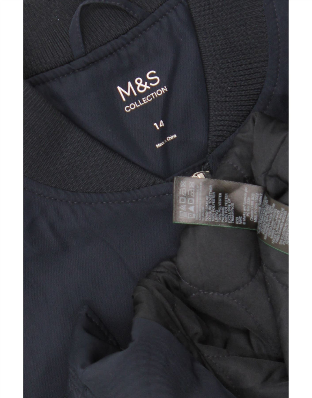 Marks & Spencer Dame Oversized Bomber Jacket UK 14 Large Navy Blue