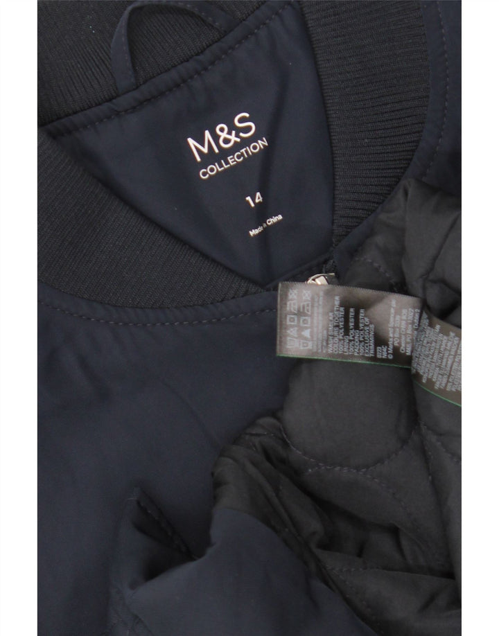 Marks & Spencer Dame Oversized Bomber Jacket UK 14 Large Navy Blue