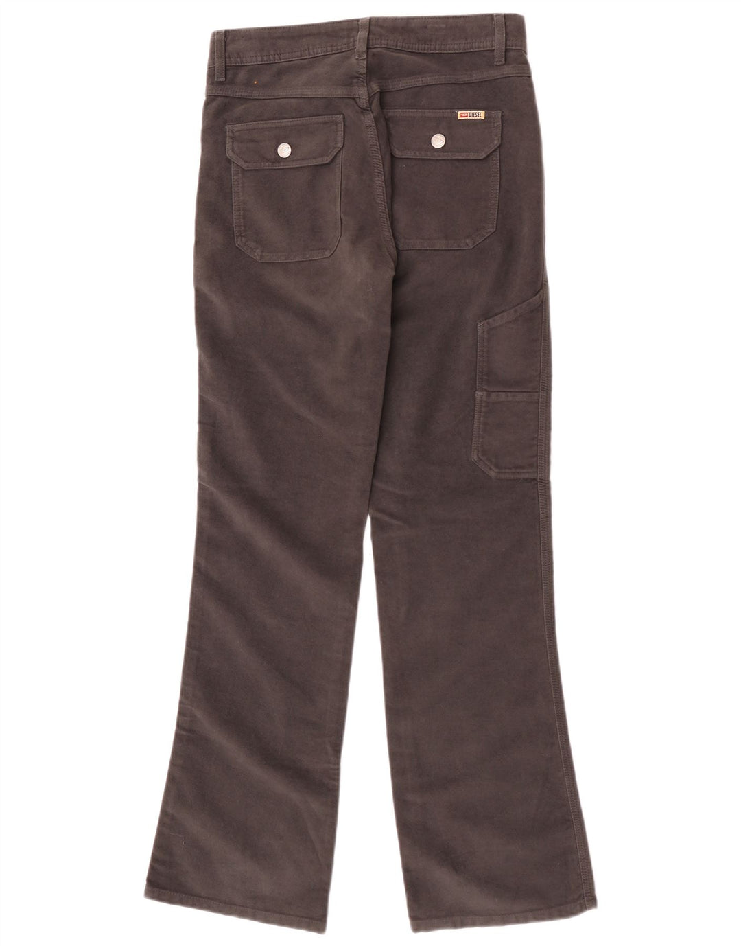 Diesel Dame Bootcut Velvet Cargo Bukser W27 L32 Grå Bomuld
