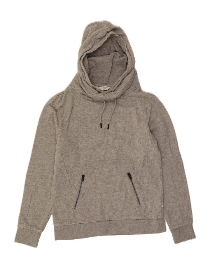 JACK & JONES Mens Hoodie Jumper Small Grey Vintage Jack & Jones and Second-Hand Jack & Jones from Messina Hembry 